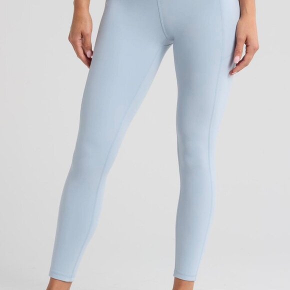 Zella Pants - Zella Studio Luxe High-Waist Pocket 7/8 Leggings – Sky Blue – L